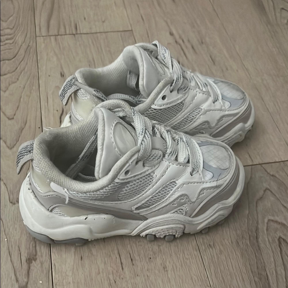 Zara Kids White and Gray Sneakers